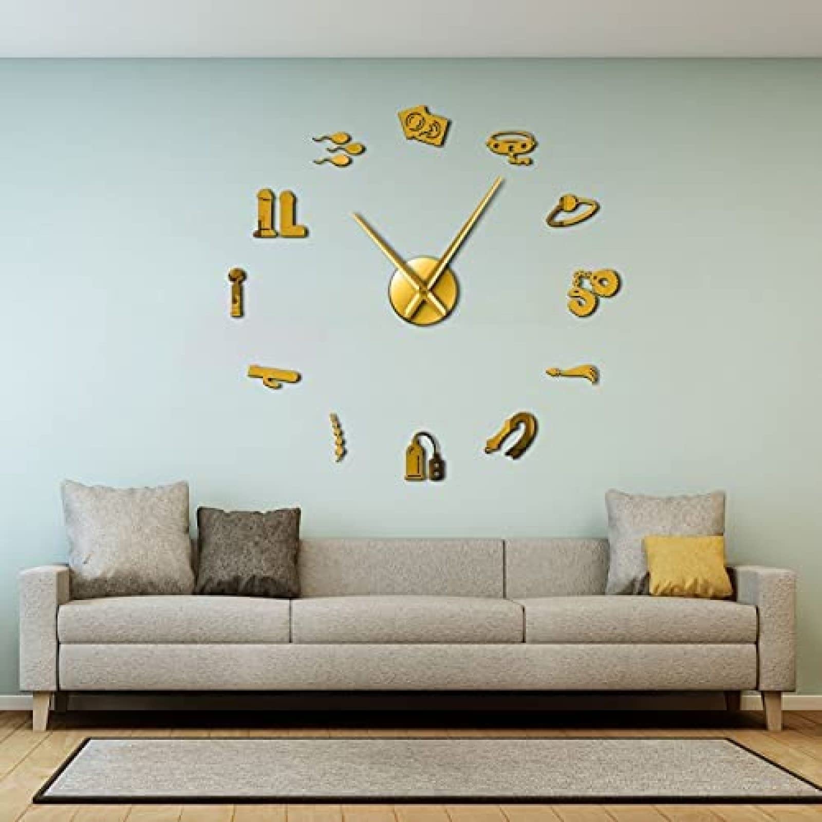 装飾アート付き金色壁掛け時計 Amazon.co.jp: 壁掛け時計セックスショップベクトルDiy壁掛け時計エロ